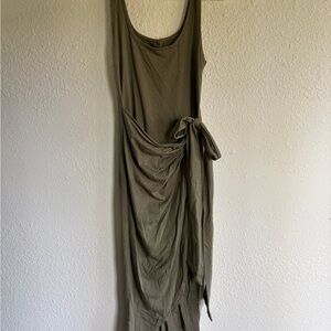 Olive Green Wrap Dress